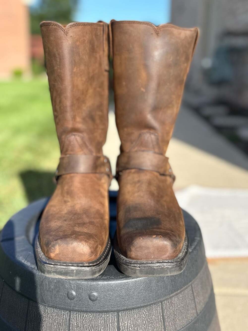 Durango Men's 11" Crossroads Brown Square Toe Harness Boot DB594 Size 10.5EE